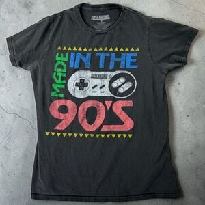 Retro Gamer Streetwear Graphic Tee‎ Womens Small Black SNES Nintendo 90s